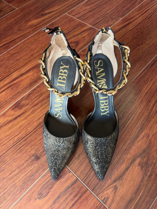 Sam Edelman Shoes - Sam Edelman Black Ankle-Strap Pointed-Toe Heels, Size 8